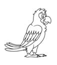Animal parrot. illustration. For pre school education, kindergarten and kids and children. Coloring page and books, zoo topic. tro