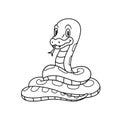 Animal Snake. illustration. For pre school education, kindergarten and kids and children. Coloring page and books, zoo topic. With Royalty Free Stock Photo