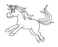 Cartoon Animal Unicorn. illustration. For pre school education, kindergarten and kids and children. Coloring page and books, zoo t Royalty Free Stock Photo