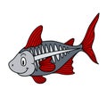 Cartoon Animal X-Ray Fish. illustration. For pre school education, kindergarten and kids and children. For print and books, zoo to Royalty Free Stock Photo