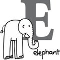 Animal alphabet E (elephant) Royalty Free Stock Photo