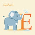 Animal alphabet with elephant Royalty Free Stock Photo