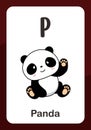 Animal Alphabet Flashcard - P for Panda