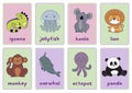 Animal Alphabet Flashcards - 2 Royalty Free Stock Photo