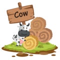 Animal alphabet letter C for cow