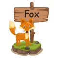 Animal alphabet letter F for fox Royalty Free Stock Photo