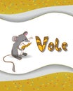 Animal alphabet letter V and vole