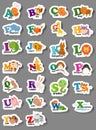 Animal alphabet letter a-z Royalty Free Stock Photo