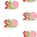 Animal alphabet pattern with snail Royalty Free Stock Photo