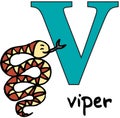 Animal alphabet V (viper)