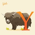 Animal alphabet with yak Royalty Free Stock Photo