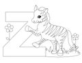 Animal Alphabet Z Coloring page