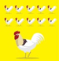 Animal Animation Sequence Golden Comet Rooster Cartoon Vector