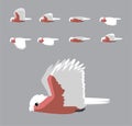 Galah Cockatoo Flying Animation Sequence Cartoon Vector
