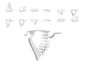 Snowy Owl Bird Flying Animation Sequence Cartoon Vector Royalty Free Stock Photo