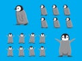 Animal Animation Sequence Cute Baby Penguin Walking Cartoon Vector