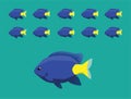 Animal Animation Sequence Yellowtail Swimming Cartoon Vector Royalty Free Stock Photo
