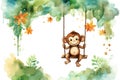 Animal ape zoo mammal character illustration funny monkey jungle cartoon cute Royalty Free Stock Photo