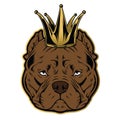 Bulldog Annimal head Crown Ring logo icon vector illustration