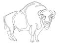 Animal artiodactyl, bison, cow. Comic book style imitation. Object on white background. Book coloring for children Royalty Free Stock Photo