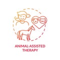 Animal-assisted therapy concept icon