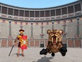 Animal attack in the Colosseum in ancient Rome