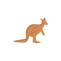 Animal, Australia, Australian, Indigenous, Kangaroo, Travel  Flat Color Icon. Vector icon banner Template Royalty Free Stock Photo