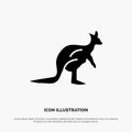 Animal, Australia, Australian, Indigenous, Kangaroo, Travel solid Glyph Icon vector Royalty Free Stock Photo