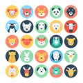 Animal Avatars Flat Vector Icons 2 Royalty Free Stock Photo