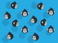 Animal Ball Head Animation Gorilla Cartoon Character Illustration Seamless Background