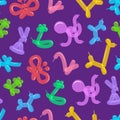 Animal Balloon Background Pattern on a Purple . Vector