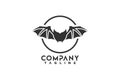 Animal Bat Logo Circle minimalist