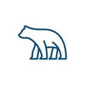 Animal bear walking line creative logo design