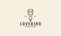 Animal bird little love bird lines logo symbol vector icon illustration design