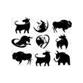 Animal bison, bull ,cow farm silhouette inspiration