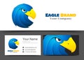 Animal Blue Eagle Corporate Logo and Business Card Sign Template