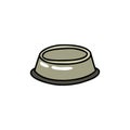 Animal bowl doodle icon, vector color line illustration