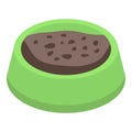 Animal bowl food icon, isometric style