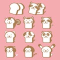 Animal Bread Vector and Icon Royalty Free Stock Photo
