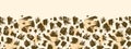 Animal brush stroke horizontal seamless pattern