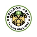 Animal Bulldog Army Logo Vector Design illustration Emblem