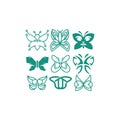 Animal Butterfly Set Collection Icon Creative Logo Design Royalty Free Stock Photo