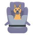 Animal car seat icon cartoon vector. Dog travel