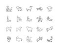 Animal care line icons, signs, vector set, outline illustration concept Royalty Free Stock Photo