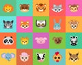 Animal Carnival. Collection of Cartoon Masks. Royalty Free Stock Photo