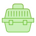 Animal carrier flat icon. Pet basket green icons in trendy flat style. Animal portable basket gradient style design Royalty Free Stock Photo