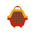 Animal carrier flat icon.