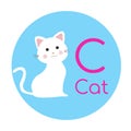 Alphabet C Cute Cat Vector Animal Cartoon