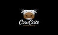 Animal cartoon cute head cow abstract logo vector symbol icon design illustration Royalty Free Stock Photo