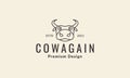Animal cartoon cute head cow lines logo vector symbol icon design illustration Royalty Free Stock Photo